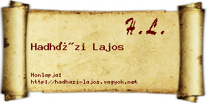Hadházi Lajos névjegykártya